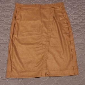 Banana Republic Tan Pencil Skirt with Slit Knee-length for Work